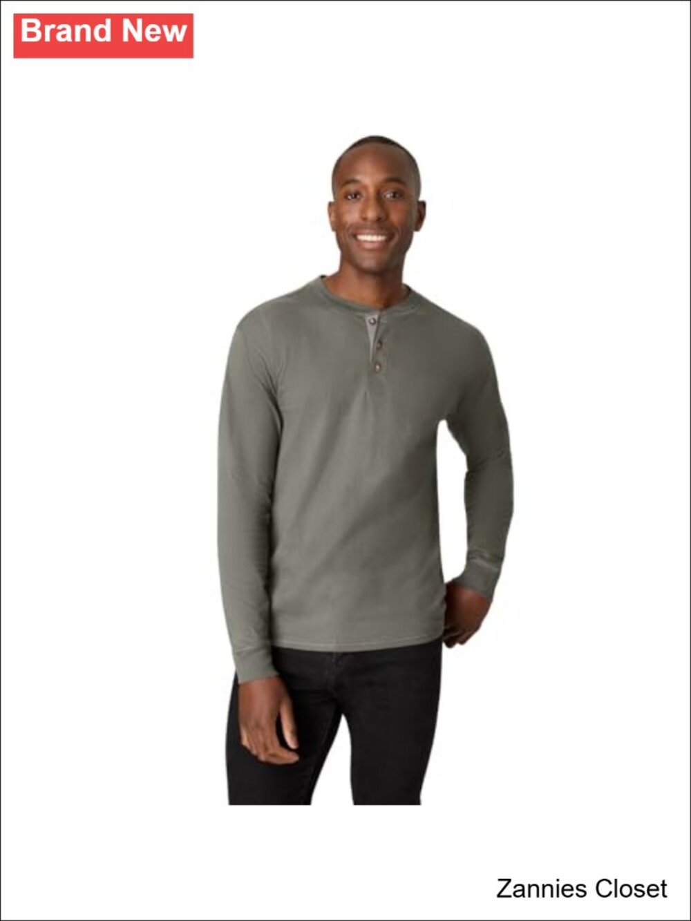 β¨Hanes Men's BeefyT Henley Long Sleeve Cotton T-Shirt